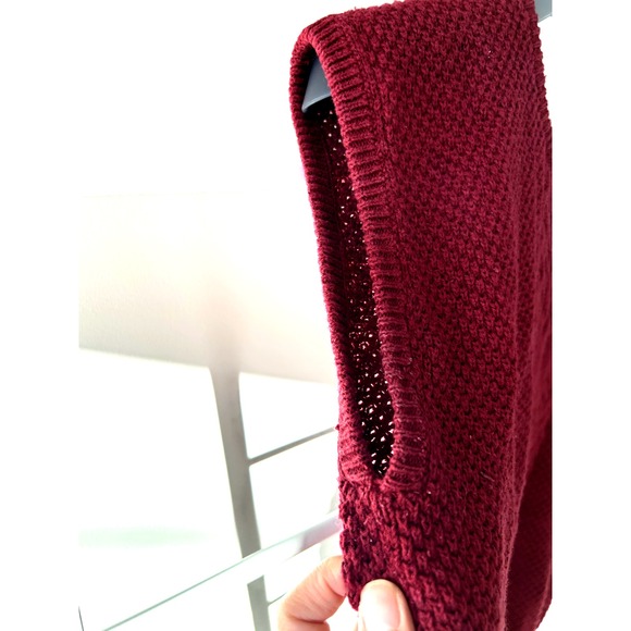 WORTHINGTON M Red Cable Knit Vest Ramie Cotton Vintage Medium Christmas Festive - Picture 5 of 10